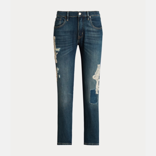 Lauren Ralph Lauren Lace Patchwork Relaxed Tapered Jeans - Imagen 4