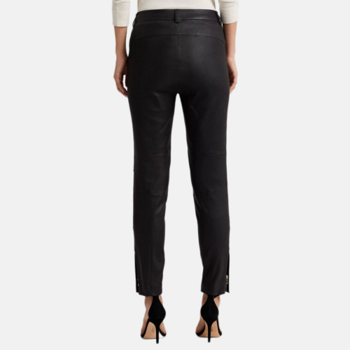 Pantalón Ralph Lauren - Stretch Leather Skinny Ankle Trouser Cuero Negro - Imagen 2