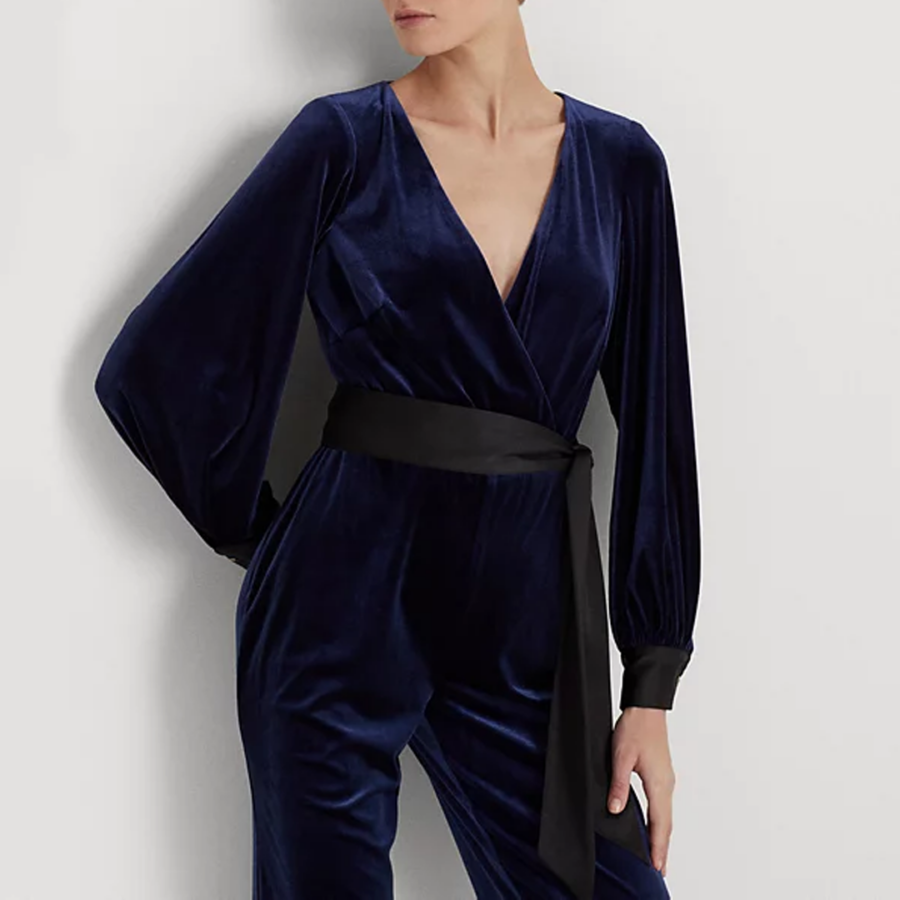 Jumpsuit Lauren - Mono de terciopelo con cinturón