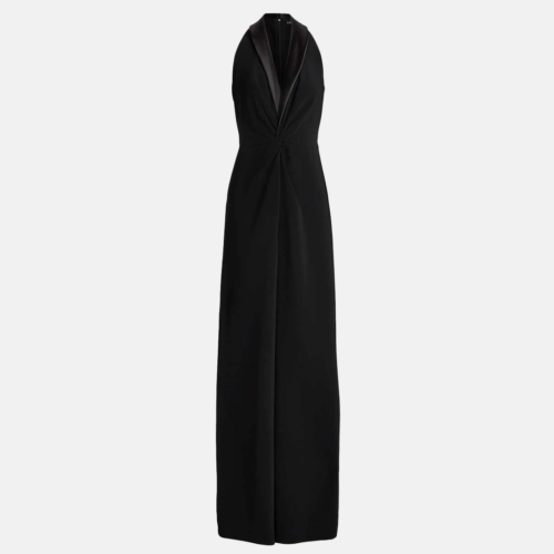 Jumpsuit Lauren - Satin-Trim Crepe Sleeveless Jumpsuit Black - Imagen 3