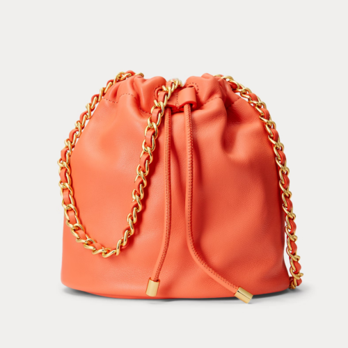 Cartera Ralph Lauren - EMM Bucket Bag Medium Portside Coral - Imagen 4