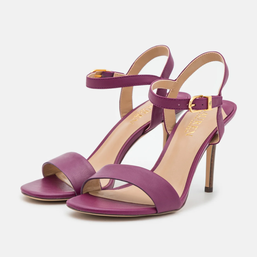 Sandalias de piel Gwen de Lauren Ralph Lauren Plum Caspia