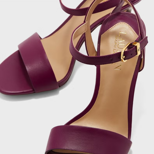 Sandalias de piel Gwen de Lauren Ralph Lauren Plum Caspia - Imagen 3