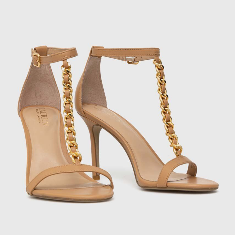 Sandalia de Tacón - Ralph Lauren Kate Sandals Heel Sandal - Beige