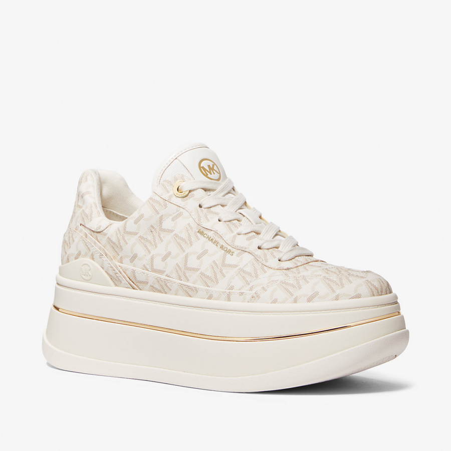 Sneakers ML Hayes Metallic Empire Monogram and Leather Trainer Vainilla