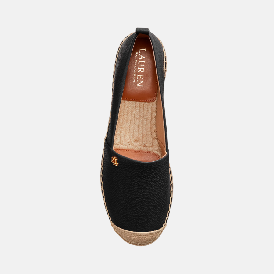 Alpargatas Lauren - Cameryn IV Tumbled Leather Espadrille Black