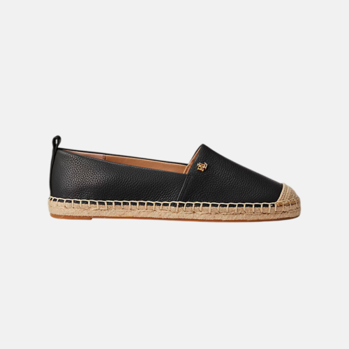 Alpargatas Lauren - Cameryn IV Tumbled Leather Espadrille Black - Imagen 2